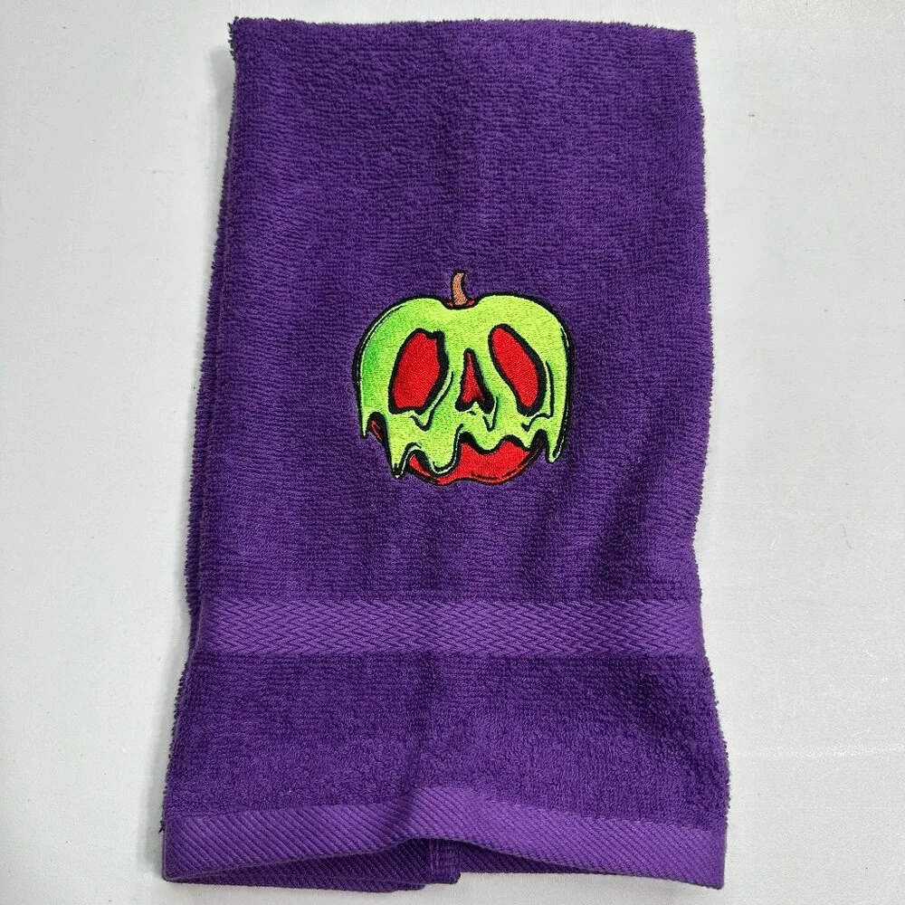 Poison Apple Embroidered Hand Towels Bathroom Home Decor Evil Queen Villain